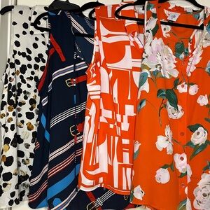 Four Cabi sleeveless lightweights tops. Perfect for summer!